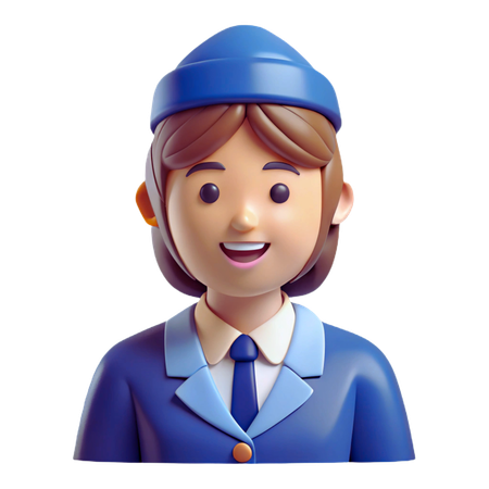 Flight Attendant  3D Icon