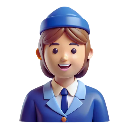 Flight Attendant  3D Icon