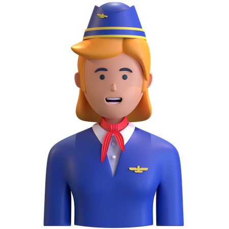 Flight attendant  3D Icon