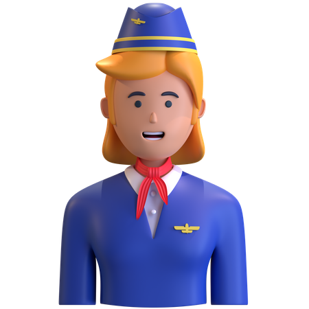 Flight attendant  3D Illustration