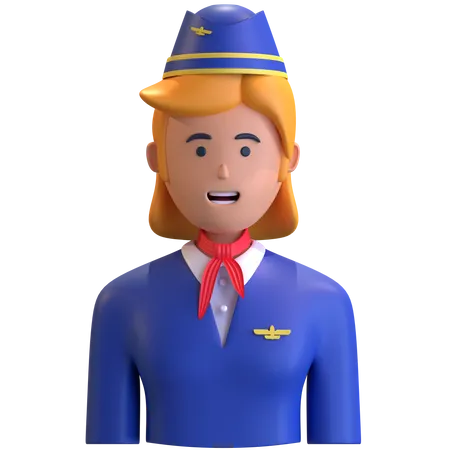 Flight attendant  3D Illustration