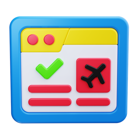 航空券の予約  3D Icon