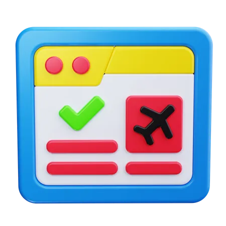 航空券の予約  3D Icon