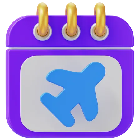 Flight Calendar  3D Icon