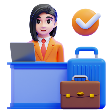 Flight Check-in  3D Icon