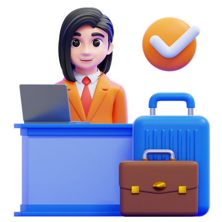 Flight Check-in  3D Icon