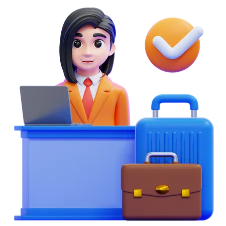 Flight Check-in  3D Icon