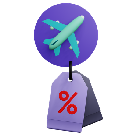 Flight Discount  3D Icon