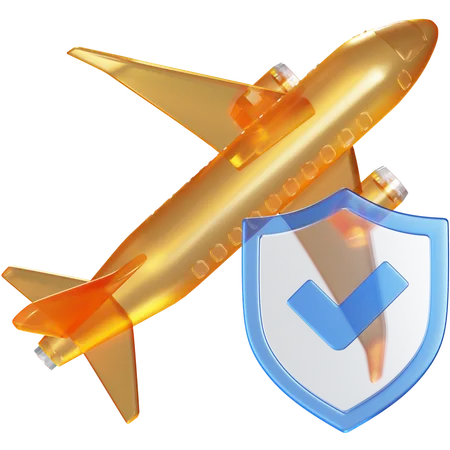 航空保険  3D Icon