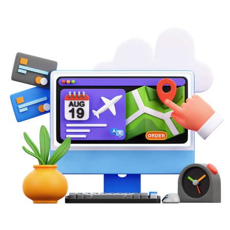 Flight Location  3D Icon