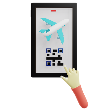 Flight Qr Code  3D Icon
