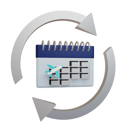 Flight Reschedule  3D Icon