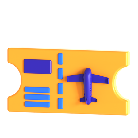 Flight Ticket  3D Icon