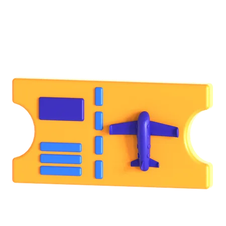 Flight Ticket  3D Icon