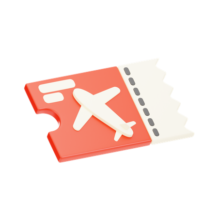 Flight Ticket  3D Icon