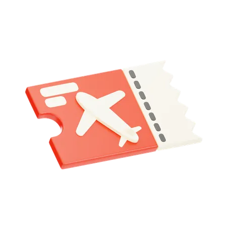 Flight Ticket  3D Icon