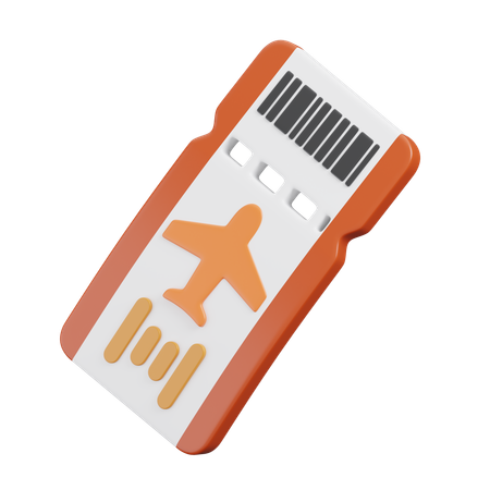 Flight Ticket  3D Icon