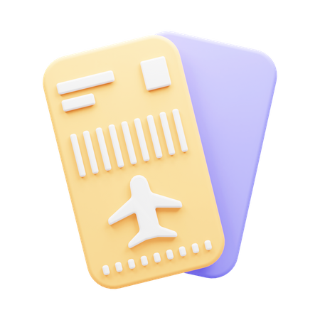 Flight Ticket  3D Icon