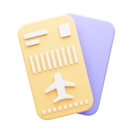 Flight Ticket  3D Icon