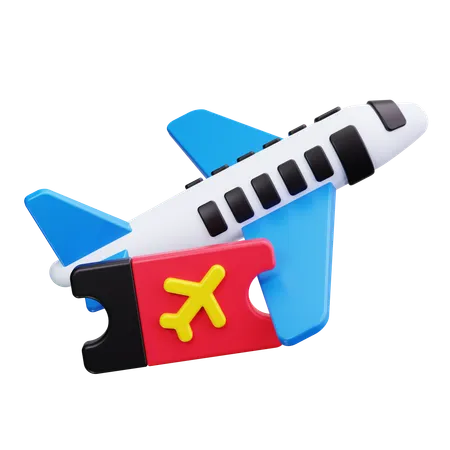 Flight Ticket  3D Icon