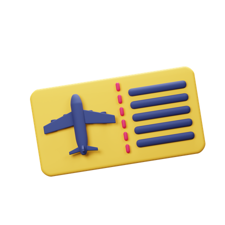 Flight Ticket  3D Icon