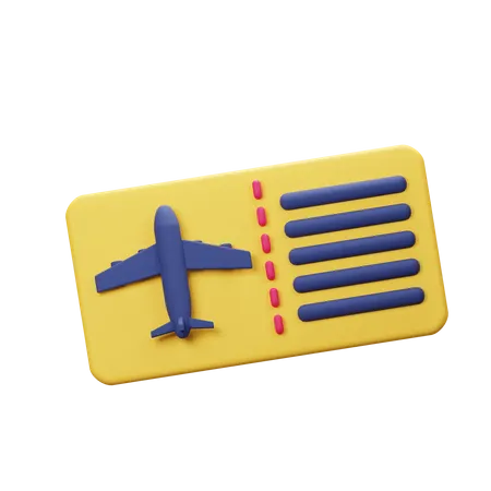 Flight Ticket  3D Icon