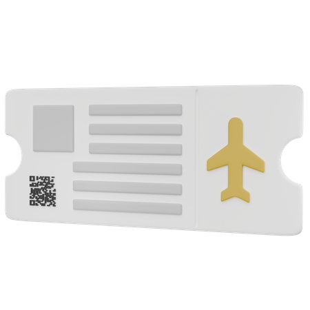 Flight Ticket  3D Icon