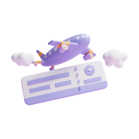 Flight Ticket  3D Icon