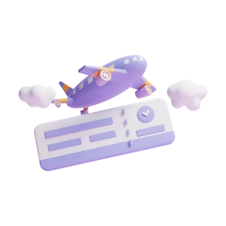 Flight Ticket  3D Icon