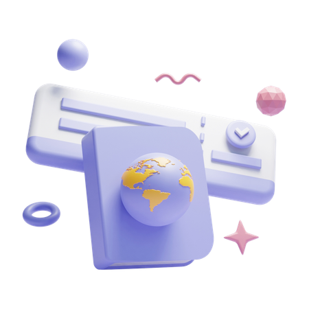 Flight Ticket  3D Icon