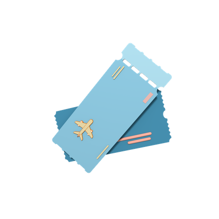 Flight Ticket  3D Icon