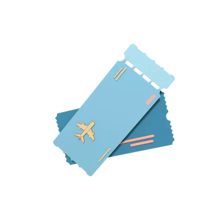 Flight Ticket  3D Icon