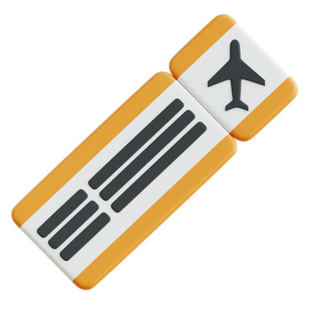 Flight Ticket  3D Icon