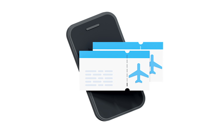 Flight Ticket  3D Icon