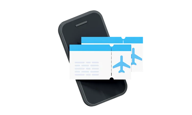 Flight Ticket  3D Icon