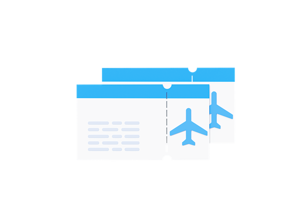 Flight Ticket  3D Icon