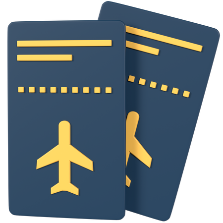 Flight Ticket  3D Icon