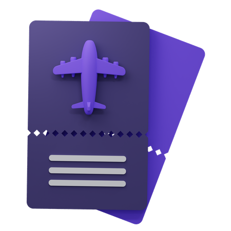 Flight Ticket  3D Icon