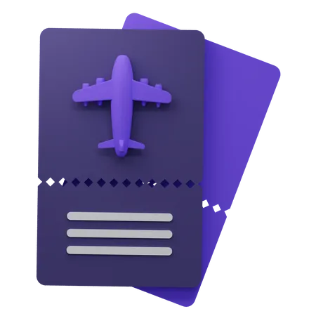 Flight Ticket  3D Icon