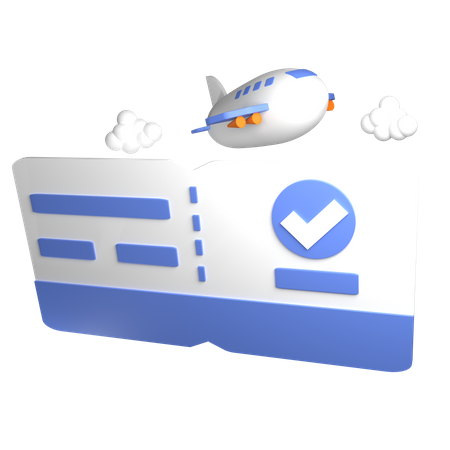 Flight Ticket  3D Icon