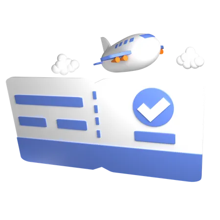 Flight Ticket  3D Icon