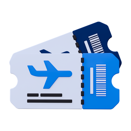 Flight Ticket  3D Icon