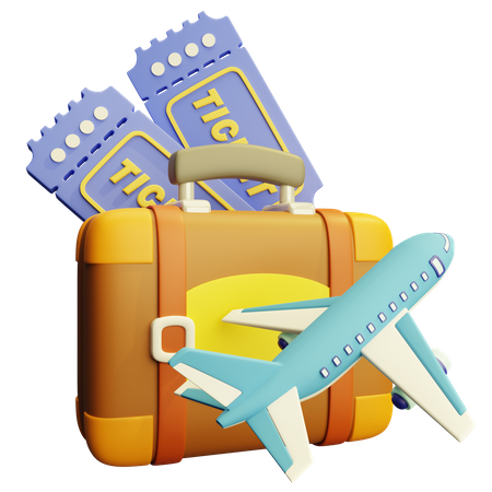 Flight Ticket  3D Icon