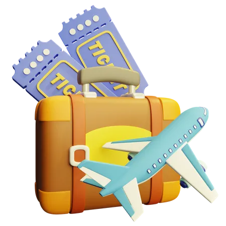 Flight Ticket  3D Icon