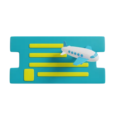 Flight Ticket  3D Icon