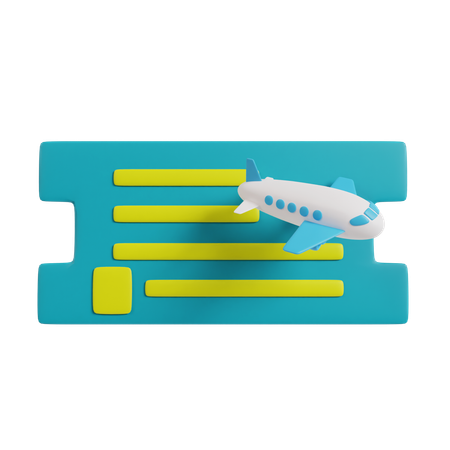 Flight Ticket  3D Icon