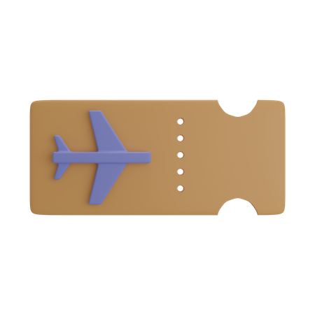 Flight Ticket  3D Illustration