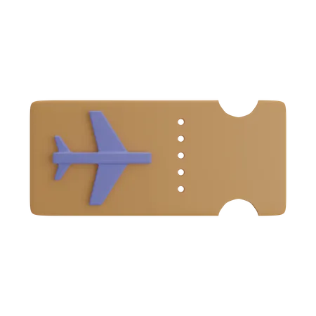 Flight Ticket  3D Illustration