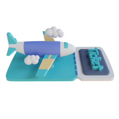 Flight Ticket  3D Illustration