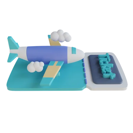 Flight Ticket  3D Illustration